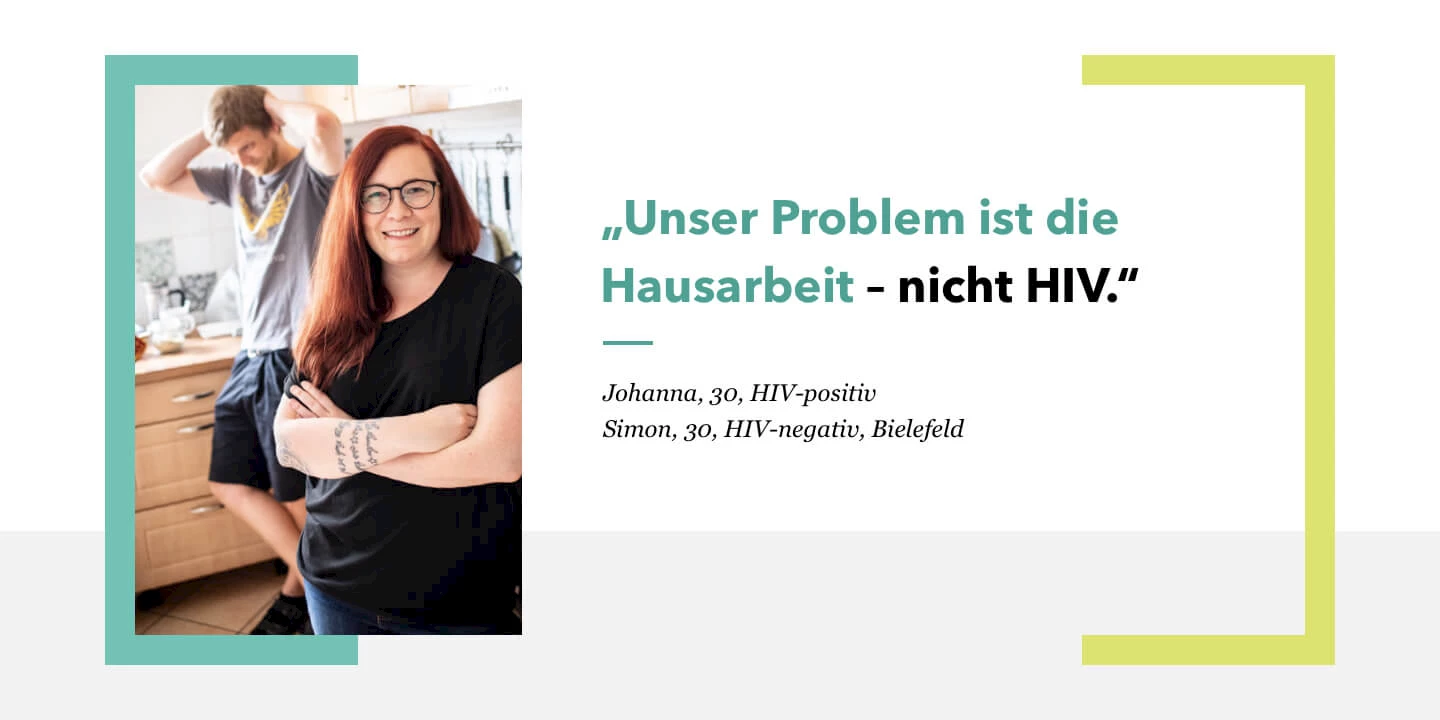 Portrait and testimonials for World Aids Day: "Our problem is housework, not HIV". Johanna, 30, HIV-positive Simon, 30, HIV-negative, Bielefeld
